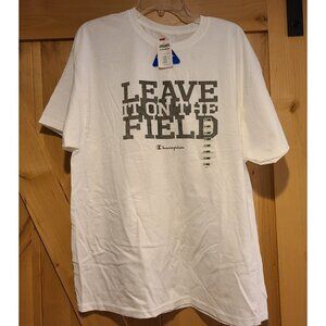 New! Champion Shirt Mens XL Leave It On The Field Hanes 100% Cotton